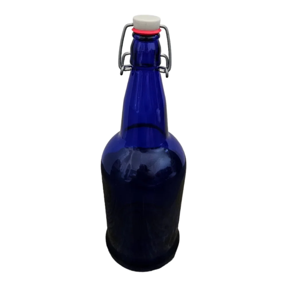 1 VINTAGE GROLSCH COBALT‎ BLUE GLASS BOTTLE W/FLIP TOP STOPPER
